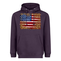 Plum american flag and leopard Heavyweight Hoodie - Artiststas