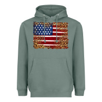 Sage american flag and leopard Heavyweight Hoodie - Artiststas