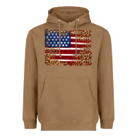 Toasted Coconut american flag and leopard Heavyweight Hoodie - Artiststas