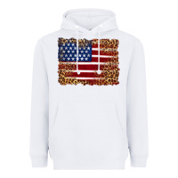 White american flag and leopard Heavyweight Hoodie - Artiststas