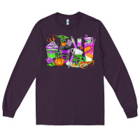 Plum Halloween Nurse Coffee Cups Long Sleeve Tee - texasbilliewilder
