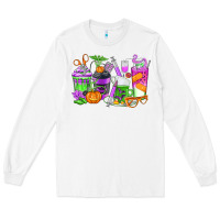 White Halloween Nurse Coffee Cups Long Sleeve Tee - texasbilliewilder