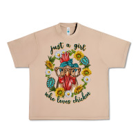 Burro just a girl who loves chicken with sunflowers and gemstone Urban Heavy Tee - texasbilliewilder