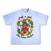 Grape Ice just a girl who loves chicken with sunflowers and gemstone Urban Heavy Tee - texasbilliewilder