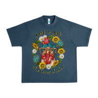 Midnight Navy just a girl who loves chicken with sunflowers and gemstone Urban Heavy Tee - texasbilliewilder