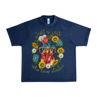 Navy just a girl who loves chicken with sunflowers and gemstone Urban Heavy Tee - texasbilliewilder