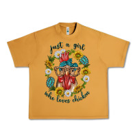 Peanut Butter just a girl who loves chicken with sunflowers and gemstone Urban Heavy Tee - texasbilliewilder
