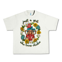 Pistachio just a girl who loves chicken with sunflowers and gemstone Urban Heavy Tee - texasbilliewilder