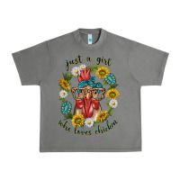 Tornado just a girl who loves chicken with sunflowers and gemstone Urban Heavy Tee - texasbilliewilder