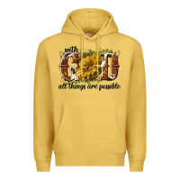 Antique Gold with god all things are possible Premium Hoodie - NancyCooperArtShop