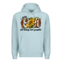 Blue Mist with god all things are possible Premium Hoodie - NancyCooperArtShop