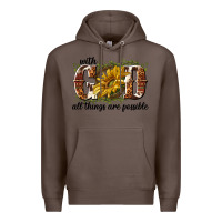 Coffee with god all things are possible Premium Hoodie - NancyCooperArtShop