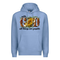 Colony Blue with god all things are possible Premium Hoodie - NancyCooperArtShop