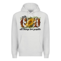 Dove Grey with god all things are possible Premium Hoodie - NancyCooperArtShop