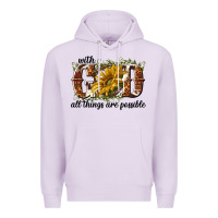 Lilac with god all things are possible Premium Hoodie - NancyCooperArtShop