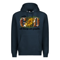 Navy with god all things are possible Premium Hoodie - NancyCooperArtShop