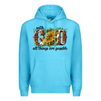 Ocean Blue with god all things are possible Premium Hoodie - NancyCooperArtShop