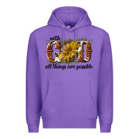 Purple with god all things are possible Premium Hoodie - NancyCooperArtShop