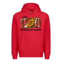 Red with god all things are possible Premium Hoodie - NancyCooperArtShop