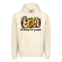 Sandshell with god all things are possible Premium Hoodie - NancyCooperArtShop