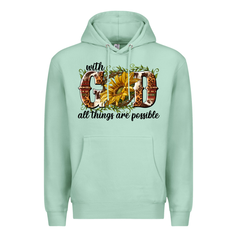 With God All Things Are Possible Premium Hoodie by NancyCooperArtShop | Teevron
