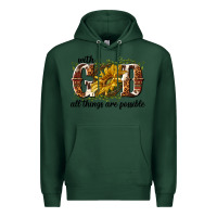 Sports Green with god all things are possible Premium Hoodie - NancyCooperArtShop