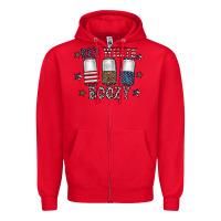 Red red white boozy Zipper Hoodie - CowhideDigitalArt