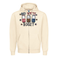 Sandshell red white boozy Zipper Hoodie - CowhideDigitalArt