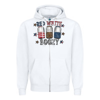 White red white boozy Zipper Hoodie - CowhideDigitalArt