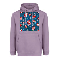 Lavender 4th uf july strawberries seamless pattern Heavyweight Hoodie - BundleAndBundleShop