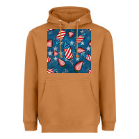 Meerkat 4th uf july strawberries seamless pattern Heavyweight Hoodie - BundleAndBundleShop