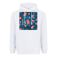 White 4th uf july strawberries seamless pattern Heavyweight Hoodie - BundleAndBundleShop