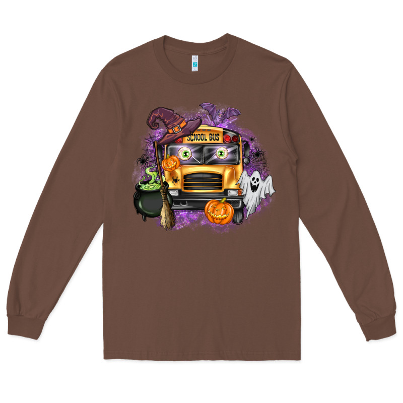 Halloween School Bus Long Sleeve Tee by texasbilliewilder | Teevron