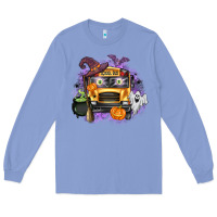 Colony Blue Halloween School Bus Long Sleeve Tee - texasbilliewilder