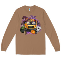 Toasted Coconut Halloween School Bus Long Sleeve Tee - texasbilliewilder