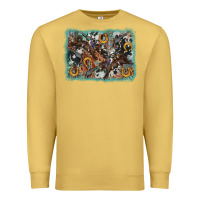 Antique Gold bucking bronco rodeo revolver western background Premium Sweatshirt - AdoDesignShop