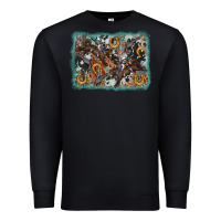 Black bucking bronco rodeo revolver western background Premium Sweatshirt - AdoDesignShop