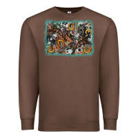 Chestnut bucking bronco rodeo revolver western background Premium Sweatshirt - AdoDesignShop