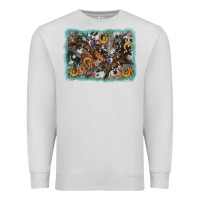 Dove Grey bucking bronco rodeo revolver western background Premium Sweatshirt - AdoDesignShop