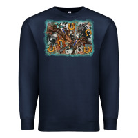 Navy bucking bronco rodeo revolver western background Premium Sweatshirt - AdoDesignShop
