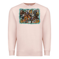 Pale Pink bucking bronco rodeo revolver western background Premium Sweatshirt - AdoDesignShop