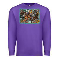 Purple bucking bronco rodeo revolver western background Premium Sweatshirt - AdoDesignShop