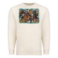 Sandshell bucking bronco rodeo revolver western background Premium Sweatshirt - AdoDesignShop