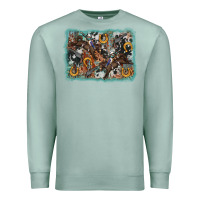 Seafoam bucking bronco rodeo revolver western background Premium Sweatshirt - AdoDesignShop
