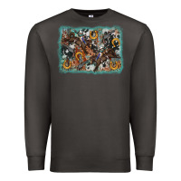 Smoke bucking bronco rodeo revolver western background Premium Sweatshirt - AdoDesignShop
