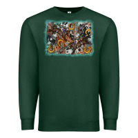 Sports Green bucking bronco rodeo revolver western background Premium Sweatshirt - AdoDesignShop