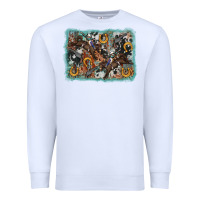 White bucking bronco rodeo revolver western background Premium Sweatshirt - AdoDesignShop