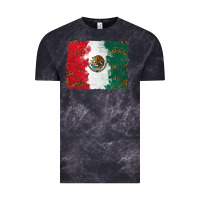 Cloud Black Mexican Flag With Leopard Vintage Tee - RanaPortraitStore