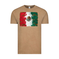 Vintage Coffee Mexican Flag With Leopard Vintage Tee - RanaPortraitStore