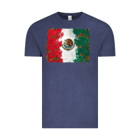 Vintage Denim Mexican Flag With Leopard Vintage Tee - RanaPortraitStore